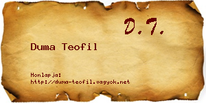 Duma Teofil névjegykártya